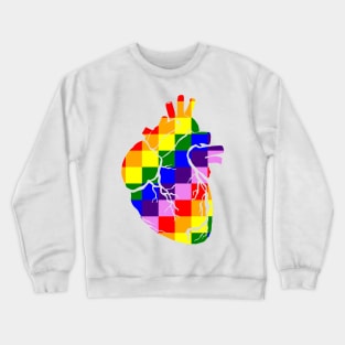 Rainbow check heart Crewneck Sweatshirt